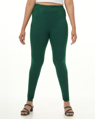 LoveiT Churidar  Western Wear Legging(Green, Solid)