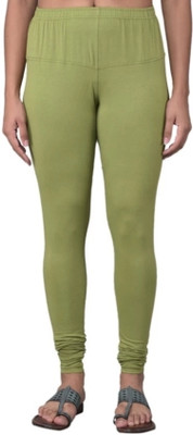 Galaxi Churidar  Ethnic Wear Legging(Green, Solid)