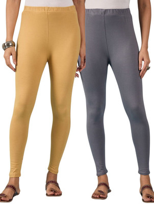 DIMPY GARMENTS Ankle Length Western Wear Legging(Grey, Beige, Solid)