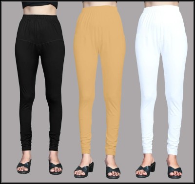 GN SPORTS Churidar  Western Wear Legging(Black, Beige, White, Solid)