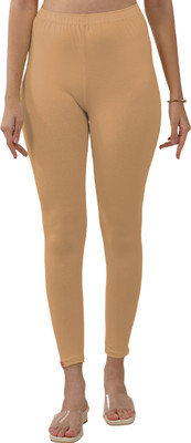 Lyra Ankle Length  Ethnic Wear Legging(Beige, Solid)