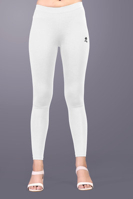Harmony Ankle Length Ethnic Wear Legging(White, Solid)
