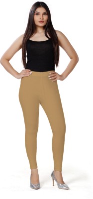 Foxy Ankle Length  Ethnic Wear Legging(Gold, Solid)