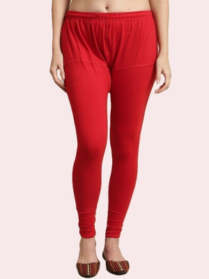Belle Volly Churidar  Ethnic Wear Legging(Red, Solid)
