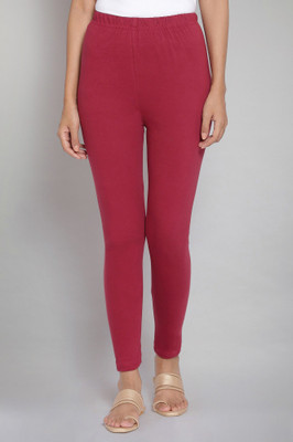 Aurelia Ankle Length Ethnic Wear Legging(Red, Solid)
