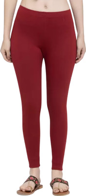 ROYAL COMFORT Western Wear Legging(Maroon, Solid)