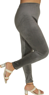 HM HUBB Ankle Length  Western Wear Legging(Grey, Solid)