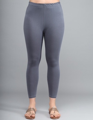 thread plus Ankle Length  Ethnic Wear Legging(Grey, Solid)