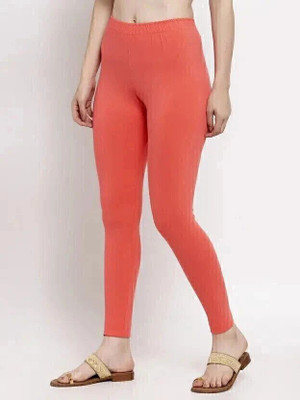 Moksh Ankle Length Western Wear Legging(Orange, Solid)