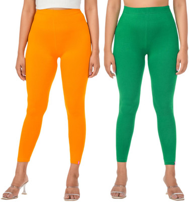 LoveiT Ankle Length Western Wear Legging(Yellow, Green, Solid)