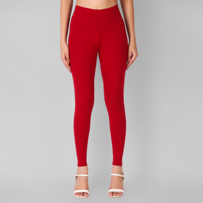 solidbottooms Ankle Length Ethnic Wear Legging(Maroon, Solid)
