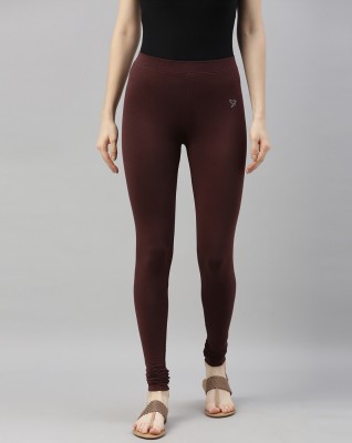 TWIN BIRDS Churidar Length Western Wear Legging(Maroon, Solid)