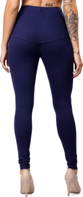 VIKESA Churidar Length Ethnic Wear Legging(Dark Blue, Solid)