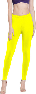 Presta Ankle Length Ethnic Wear Legging(Yellow, Solid)