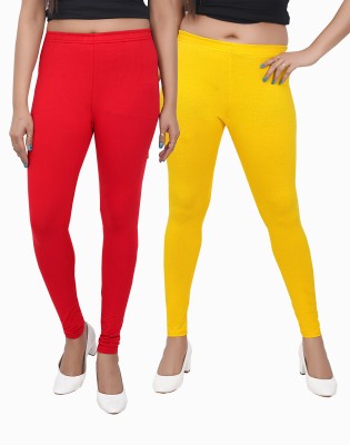 Phase of Trend Churidar Length Western Wear Legging(Red, Yellow, Solid)