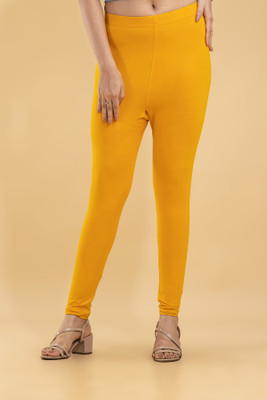 Titos Fashion House Churidar Length Ethnic Wear Legging(Yellow, Solid)