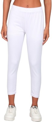 Paavki Ankle Length Western Wear Legging(White, Solid)