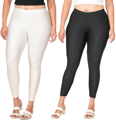 LoveiT Ankle Length Western Wear Legging(White, Black, Solid)