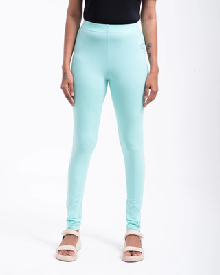 TARA WINGS Churidar Length Western Wear Legging(Light Green, Solid)