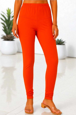 SAHINADUPATTA Churidar  Ethnic Wear Legging(Orange, Solid)