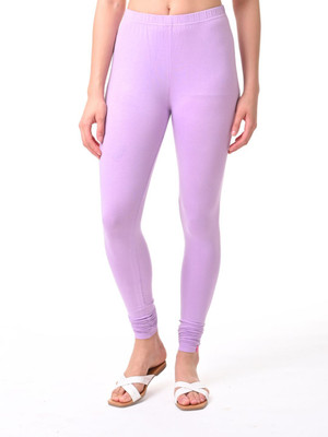 FLY BIRDS Churidar Length Western Wear Legging(Purple, Solid)