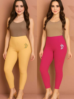 KK YARA Ankle Length  Ethnic Wear Legging(Beige, Pink, Solid)