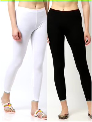 N K FASHION Ankle Length  Western Wear Legging(White, Black, Solid)