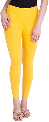 E Solutions Churidar  Ethnic Wear Legging(Yellow, Solid)