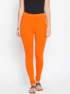 HouseOfCommon Churidar  Ethnic Wear Legging(Orange, Solid)