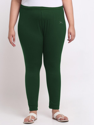 Trend Level Ankle Length  Western Wear Legging(Dark Green, Solid)