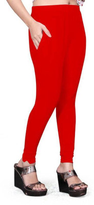 KRISO THE FASHION SHOPEE Ankle Length  Western Wear Legging(Red, Solid)