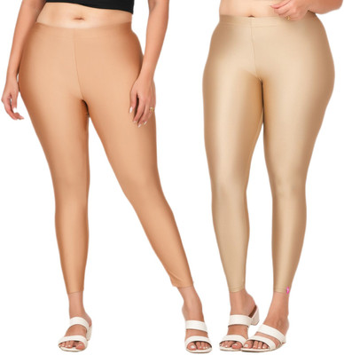 LoveiT Ankle Length Western Wear Legging(Brown, Beige, Solid)