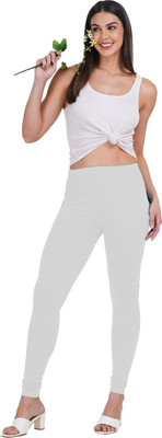 KRAZY KOLORS Churidar  Ethnic Wear Legging(White, Solid)