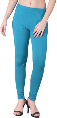 Comfort Lady Churidar Length Ethnic Wear Legging(Light Blue, Solid)
