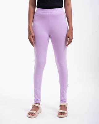 TARA WINGS Churidar Length Western Wear Legging(Purple, Solid)