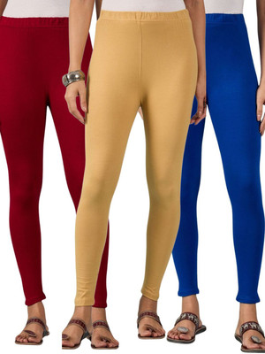 DIMPY GARMENTS Ankle Length Western Wear Legging(Maroon, Blue, Beige, Solid)