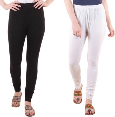 DIAZ Ankle Length Ethnic Wear Legging(White, Black, Solid)