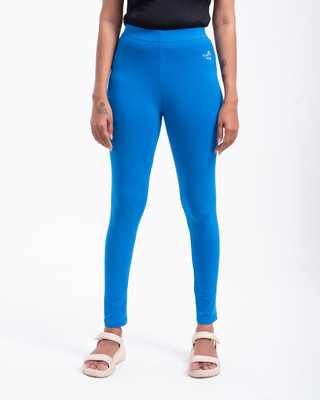 TARA WINGS Ankle Length Western Wear Legging(Blue, Solid)