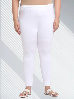 Trend Level Ankle Length Western Wear Legging(White, Solid)