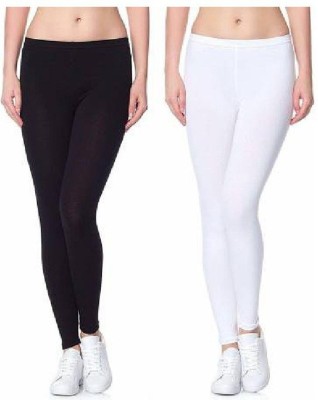 LUX LYRA Ankle Length  Western Wear Legging(Black, White, Solid)