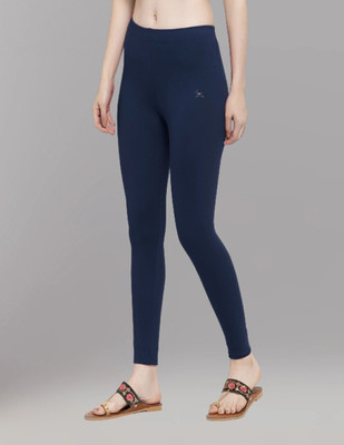 ABE Ankle Length Western Wear Legging(Blue, Solid)