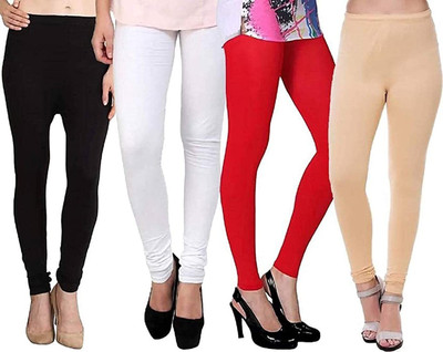 MIKRAM Churidar  Western Wear Legging(Black, White, Red, Beige, Solid)