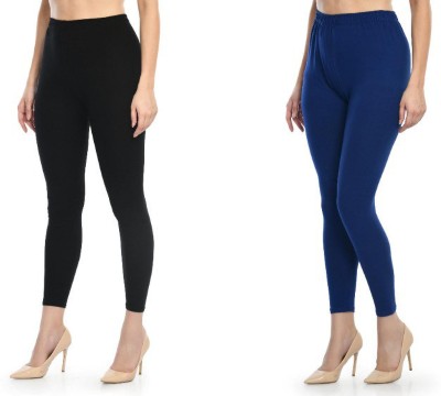 City Fashion Ankle Length Western Wear Legging(Black, Blue, Solid)