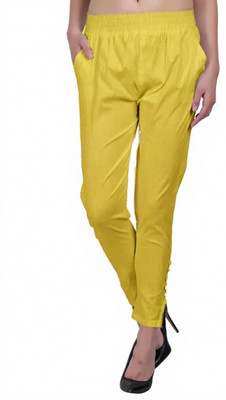 Anything Ankle Length  Western Wear Legging(Yellow, Solid)