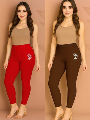 KK YARA Ankle Length  Ethnic Wear Legging(Red, Brown, Solid)