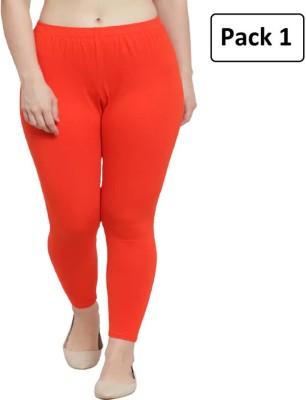 Style Access Ankle Length Western Wear Legging(Orange, Solid)