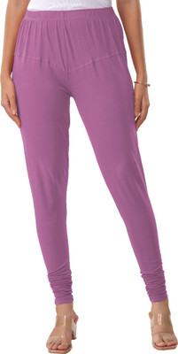 Lyra Churidar  Ethnic Wear Legging(Purple, Solid)