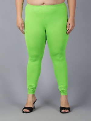 Plus Size Churidar  Ethnic Wear Legging(Light Green, Solid)