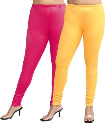RAPL BHARAT Churidar  Western Wear Legging(Pink, Yellow, Solid)