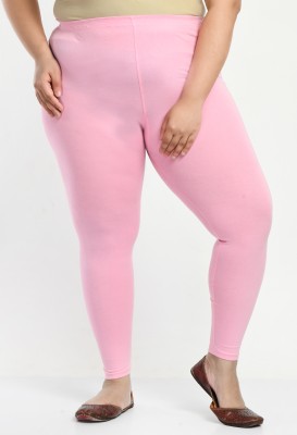 24Hour Fashion Ankle Length  Western Wear Legging(Pink, Solid)